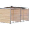 Chenil bois MKS - PROTECTA - 4 x 2 m avec séparation - facade grillage 50 x 50 m