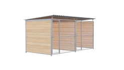 Chenil bois MKS - PROTECTA - 4 x 2 m avec séparation - facade grillage 50 x 50 m
