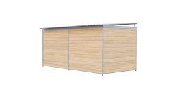 Chenil bois MKS - PROTECTA - 4 x 2 m avec séparation - facade grillage 50 x 50 m