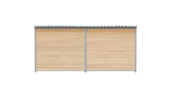 Chenil bois MKS - PROTECTA - 4 x 2 m avec séparation - facade grillage 50 x 50 m