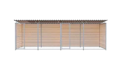Chenil bois MKS - PROTECTA - 6 x 2 m avec séparation - facade grillage 50 x 50 m