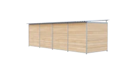 Chenil bois MKS - PROTECTA - 6 x 2 m avec séparation - facade grillage 50 x 50 m