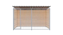 Chenil bois MKS - PROTECTA - 3 x 2 m - facade barreaux 8 cm