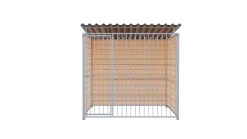 Chenil bois MKS - PROTECTA - 2 x 2 m - facade barreaux 8 cm