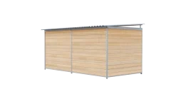 Chenil bois MKS - PROTECTA - 4 x 2 m - facade barreaux 8 cm