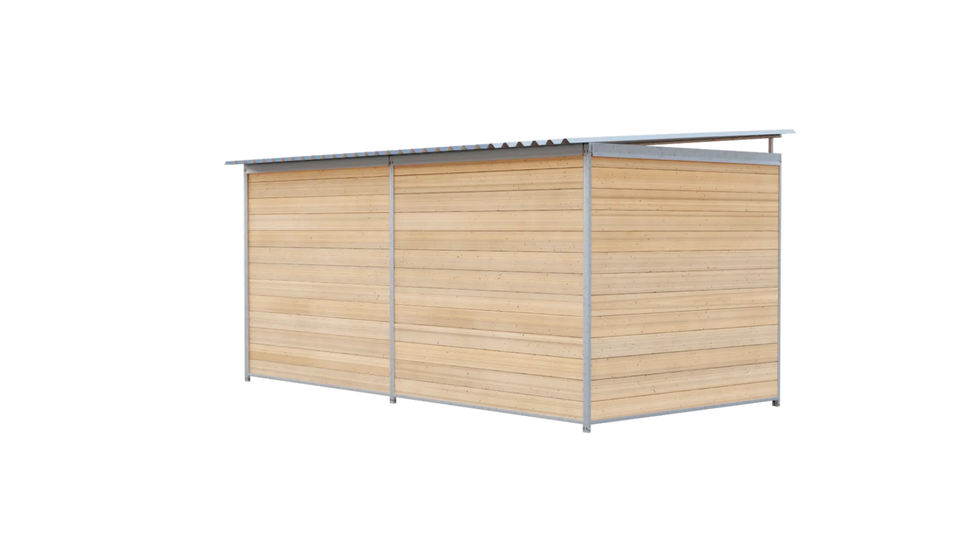 Chenil bois MKS - PROTECTA - 4 x 2 m - facade barreaux 8 cm