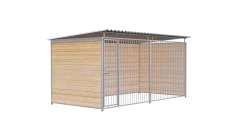 Chenil bois MKS - PROTECTA - 4 x 2 m - facade barreaux 8 cm