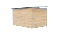 Chenil bois MKS - PROTECTA - 3 x 2 m - facade grillage 50 x 50 mm