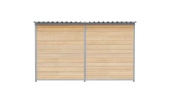 Chenil bois MKS - PROTECTA - 3 x 2 m - facade grillage 50 x 50 mm