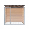 Chenil bois MKS - PROTECTA - 2 x 2 m - facade grillage 50 x 50 mm