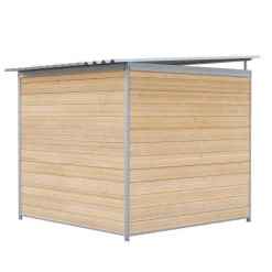 Chenil bois MKS - PROTECTA - 2 x 2 m - facade grillage 50 x 50 mm