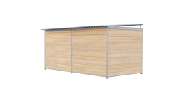 Chenil bois MKS - PROTECTA - 4 x 2 m - facade grillage 50 x 50 mm