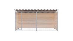 Chenil bois MKS - PROTECTA - 4 x 2 m - facade grillage 50 x 50 mm