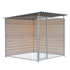 Chenil d'angle bois MKS - 2 m x 2 m - panneaux barreaux