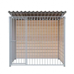 Chenil d'angle bois MKS - 2 m x 2 m - panneaux barreaux