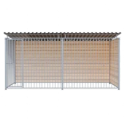 Chenil d'angle bois MKS - 4 m x 2 m - panneaux barreaux