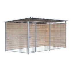 Chenil d'angle bois MKS - 4 m x 2 m - panneaux barreaux