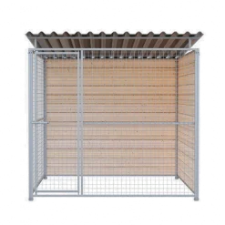 Chenil d'angle bois MKS - 2 m x 2 m - panneaux grillage