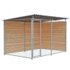 Chenil d'angle bois MKS - 3m x 2 m - panneaux grillage