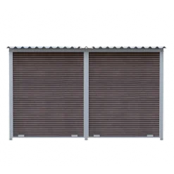 Chenil d'angle WPC Brun MKS - 3 m x 2 m - panneaux barreaux