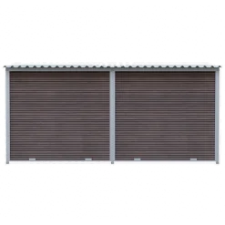 Chenil d'angle WPC Brun MKS - 4 m x 2 m - panneaux barreaux