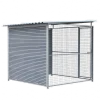 Chenil d'angle WPC Gris MKS - 2 m x 2 m - panneaux grillage