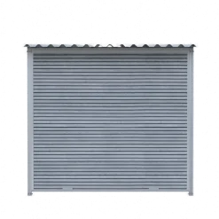 Chenil d'angle WPC Gris MKS - 2 m x 2 m - panneaux grillage