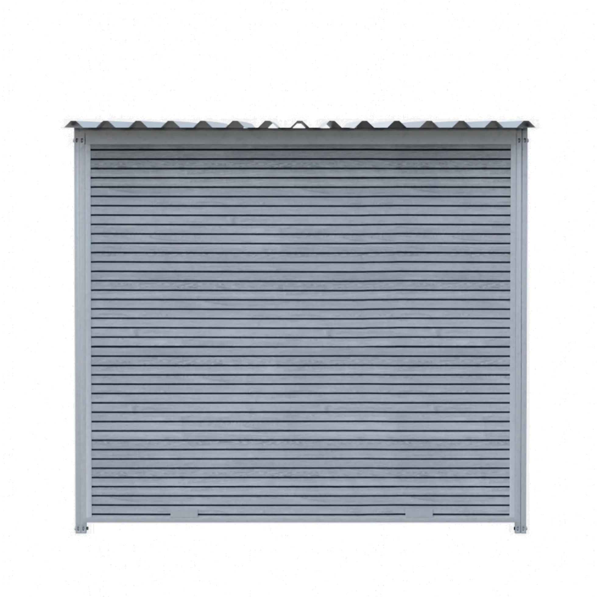 Chenil d'angle WPC Gris MKS - 2 m x 2 m - panneaux grillage