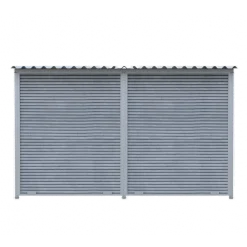 Chenil d'angle WPC Gris MKS - 3 m x 2 m - panneaux grillage