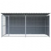 Chenil d'angle WPC Gris MKS - 4 m x 2 m - panneaux grillage
