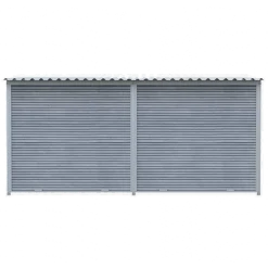 Chenil d'angle WPC Gris MKS - 4 m x 2 m - panneaux grillage