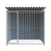 Chenil d'angle WPC Gris MKS - 2 m x 2 m - panneaux barreaux