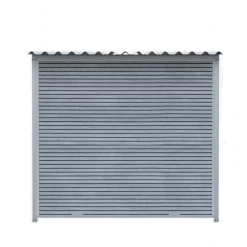 Chenil d'angle WPC Gris MKS - 2 m x 2 m - panneaux barreaux