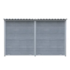 Chenil d'angle WPC Gris MKS - 3 m x 2 m - panneaux barreaux