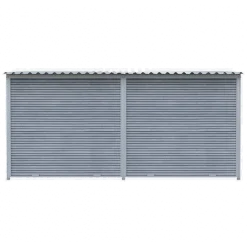 Chenil d'angle WPC Gris MKS - 4 m x 2 m - panneaux barreaux