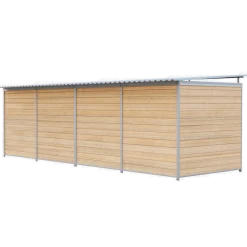 Chenil Eleveur Pro en Bois - Double - 6 m x 2 m - grillage