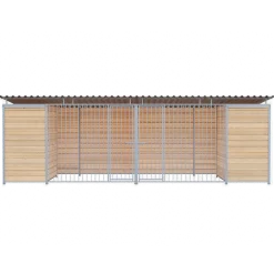 Chenil Eleveur Pro en Bois - Double - 6 m x 2 m - barreaux