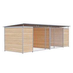 Chenil Eleveur Pro en Bois - Double - 6 m x 2 m - barreaux