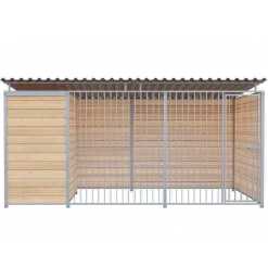 Chenil Eleveur Pro en Bois 4 m x 2 m - barreaux