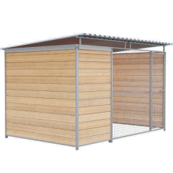 Chenil Eleveur Pro en Bois 3 m x 2 m - grillage