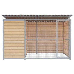 Chenil Eleveur Pro en Bois 3 m x 2 m - grillage