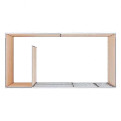 Chenil Eleveur Pro en Bois 4 m x 2 m - grillage