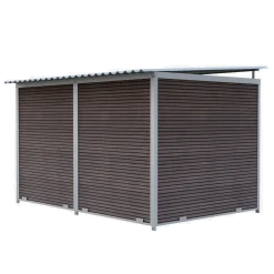 Chenil Eleveur Pro en WPC Brun 3 m x 2 m - grillage