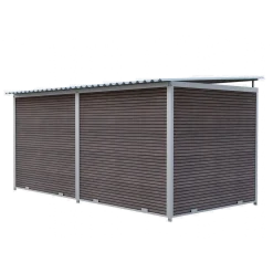 Chenil Eleveur Pro en WPC Brun 4 m x 2 m - grillage