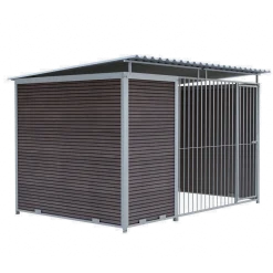 Chenil Eleveur Pro en WPC Brun 3 m x 2 m - barreaux