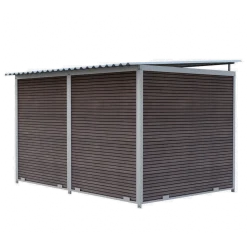 Chenil Eleveur Pro en WPC Brun 3 m x 2 m - barreaux