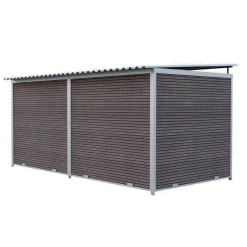 Chenil Eleveur Pro en WPC Brun 4 m x 2 m - barreaux