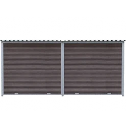 Chenil Eleveur Pro en WPC Brun 4 m x 2 m - barreaux