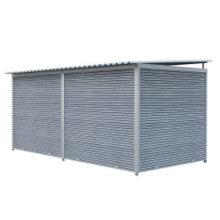 Chenil Eleveur Pro en WPC Gris 4 m x 2 m - grillage