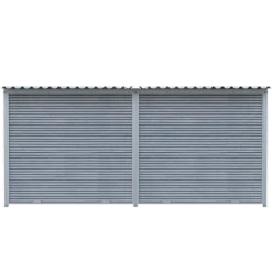 Chenil Eleveur Pro en WPC Gris 4 m x 2 m - grillage